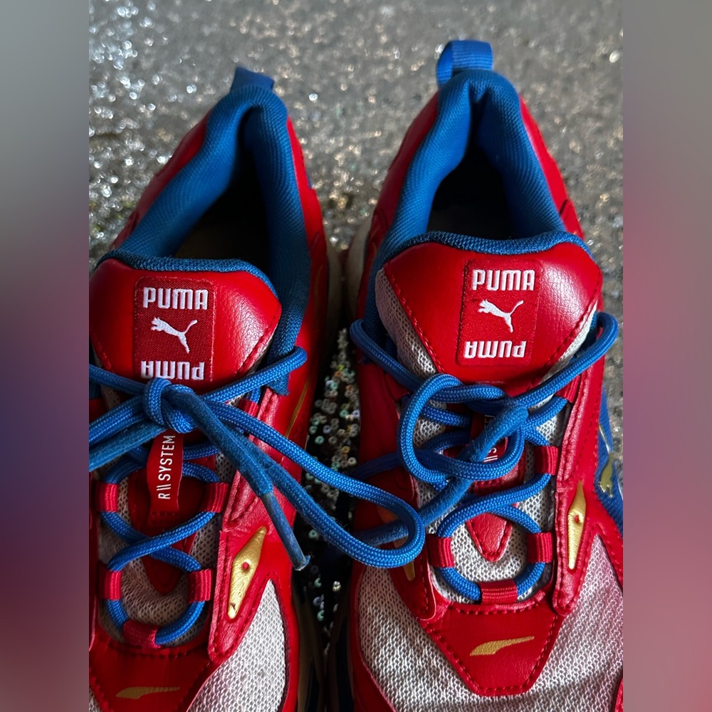 Puma RsFast Dynamic Red and Blue Athletic Men Sneakers Shoes Size 9.5 - Picture 7 of 16